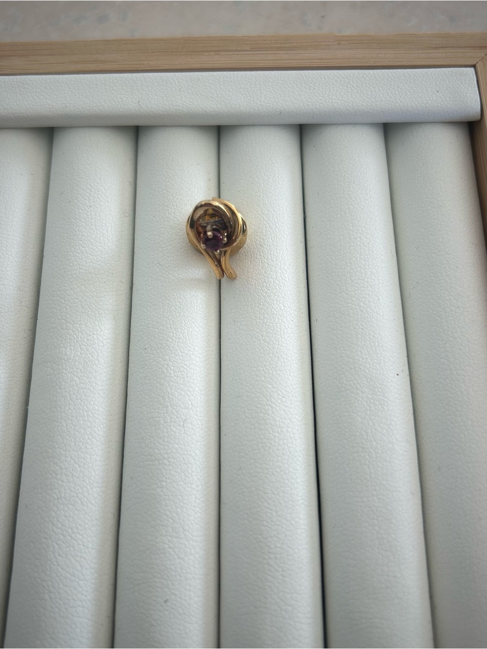 Gold-Tone 14k Women’s pin with Purple Stone